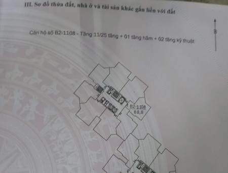 Chính chủ cần bán căn B2 - 1108 chung cư Tecco Garden lh 0968953999