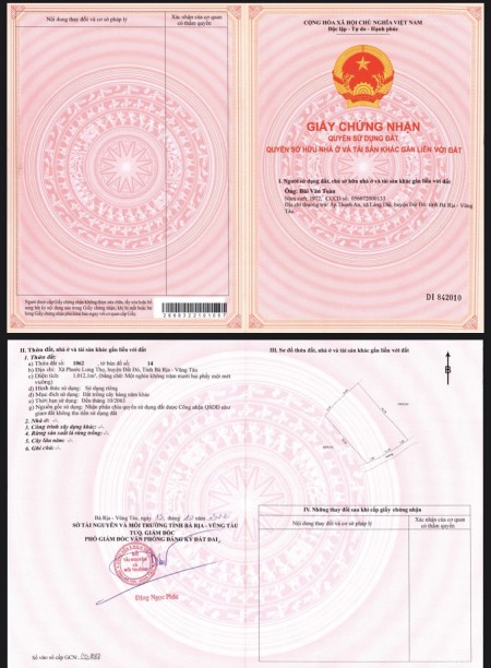 Cần bán nhanh đất vườn nghỉ dưỡng ở Đất Đỏ, Bà Rịa - Vũng Tàu