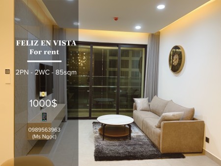 Feliz en Vist góc cho thuê căn hộ 2 phòng ngủ, 2 nhà vệ sinh, full nội thất