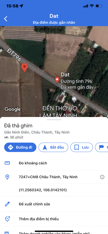 Cần bán đất kế bên đền thờ họ Lâm, mặt tiền ĐT 796