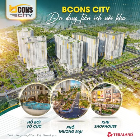 Chính chủ bán căn góc 2 phòng ngủ, Bcon City dt 51,3M2 full giá 1.85 tỷ