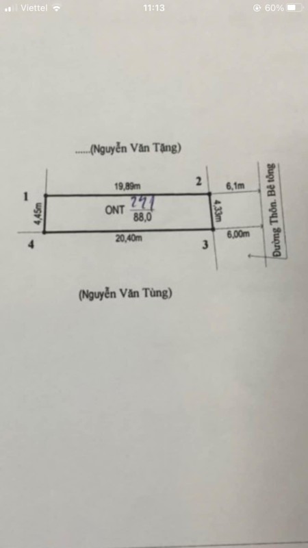 88m2 Hỗ Đông, An Hưng An Dương(Hải Phòng) đường thôn hơn 6m hai ô tô tránh nhau