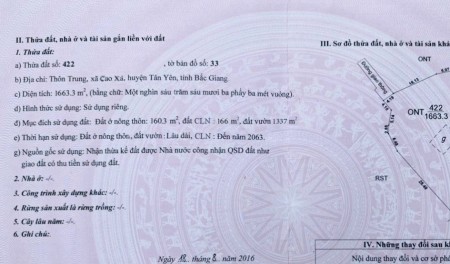 Bán đất tại Cao Xá Tân Yên Bắc Giang, giá tốt đầu tư sinh lời cao