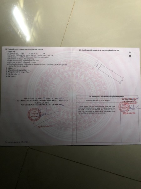 Chính chủ bán gấp đất mặt tiền đường nhựa Long Tân huyện đất đỏ BRVT