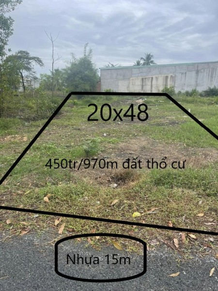 Bán đất chỉ với 450tr/970m2 đất thổ cư, trung tâm Tân Biên nằm trên mặt đường nhựa 15m