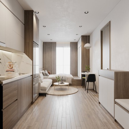 Cho thuê căn hộ Vinhomes Smart City căn 1pn+ nội thất full đồ, view thoáng