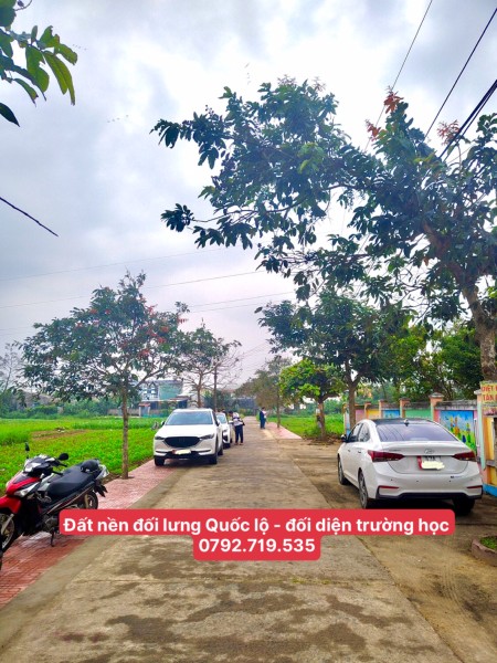 Chính chủ cần bán lô đất tâm huyết, đối lưng quốc lộ - mặt tiền trường học.