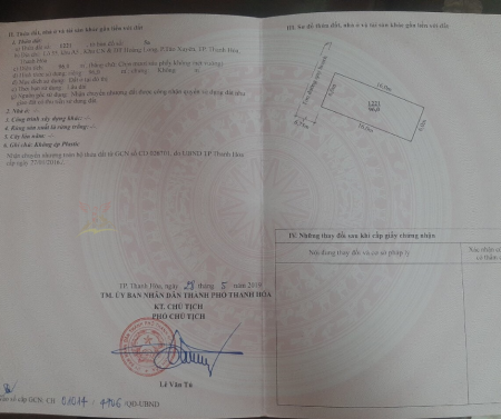 Chính chủ bán đất 96m, giá 1 tỷ 380, khu công nghiệp Hoằng Long, Thanh Hóa