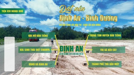 Bán đất sổ hồng 225m2 DH704, huyện Dầu Tiếng 980tr
