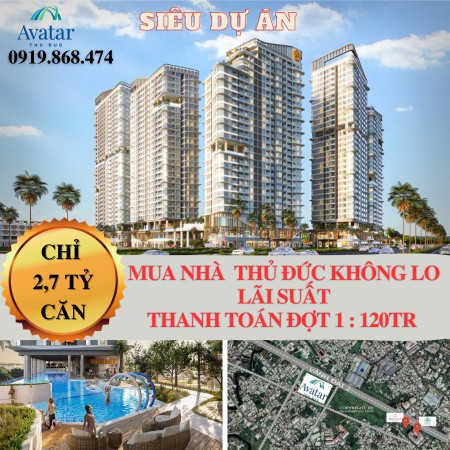 Bán căn hộ cao cấp trung tâm thủ đức. Thanh toán 66 tháng. Đợt 1 chỉ 120 triệu