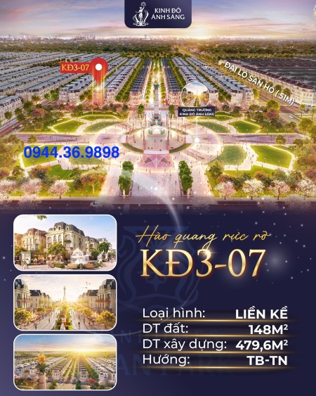 Bán biệt thự căn góc hiếm có phân khu Kinh Đô Ánh Sáng Vinhomes Ocean Park 2
