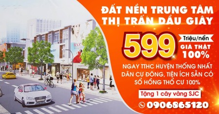 Bán đất ngay trung tâm xã Gia Kiệm, huyện Thống Nhất giá rẻ chỉ với 630 triệu/130m², full thổ cư.