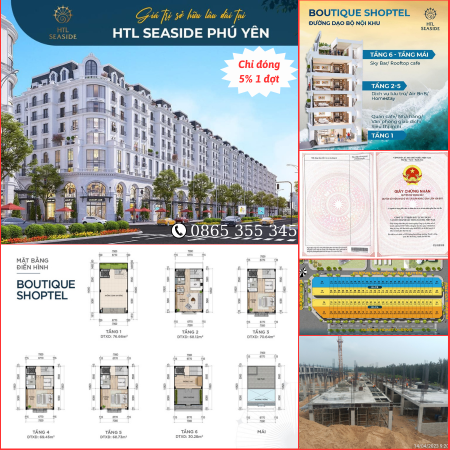 Bán căn sát góc đường 40m dự án HTL Seaside Phú Yên. Sổ đỏ lâu dài. Vay 0%. Liên hệ: 0865 355 345