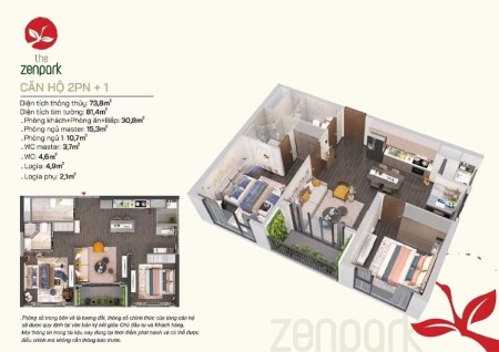 Bán chung cư Ruby - Vinhomes Ocean Park, 2PN tại tòa R1.01, DT 84.5m2, giá chỉ 3.2 tỷ