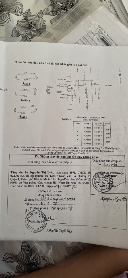 Bàn nhà mặt tiền cao thị chính quận 7 4x20m