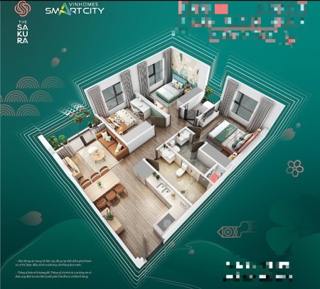 Giảm 1 tỷ căn 3PN 81m view công viên Nhật Bản nhận nhà ngay Vinhomes Smart City 3,2 tỷ