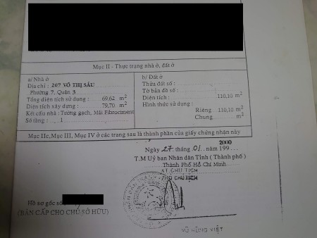 Mặt bằng 207A Võ Thị Sáu, phường Võ Thị Sáu, q3, 110m2, 20 tr/tháng