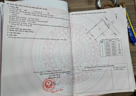 Vỡ nợ nên bán gấp 1650m đất tách được 3 nền nhỏ, Bà Thiên, Nhuận Đức, Củ Chi