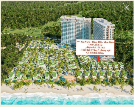 Bán Biệt thự đồi view trực diện biển Ixora Hồ Tràm 3 phòng ngủ, Full nội thất 5sao