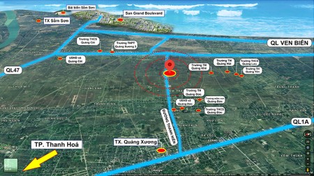 Bán Gấp lô đất đấu giá phân lô, vỉa hè Quảng Đại, Sầm Sơn - Thanh Hóa