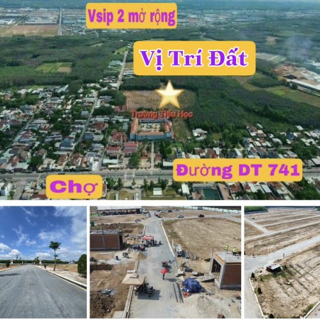 Chỉ với 480tr sở hữu ngay 85m2 đất ngay KCN Vsip 2 mở rộng - Đón đầu xu thế thành phố Bến Cát