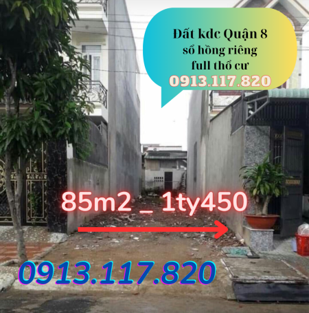 Thanh lý gấp lô đất kdc Phạm Thế Hiển Quận 8 TpHcm