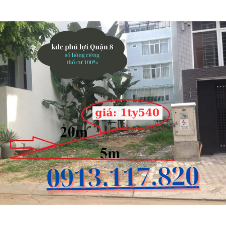 Bán gấp lô đất mặt tiền Phạm Thế Hiển, phường 7, Quận 8