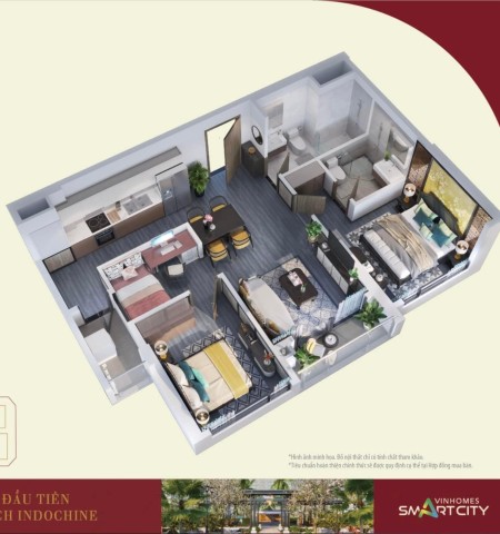 Bán căn hộ 3PN tòa T2, gần 2 nhà để xe nổi, trường học,rẻ nhất bảng hàng Vinhomes smart city