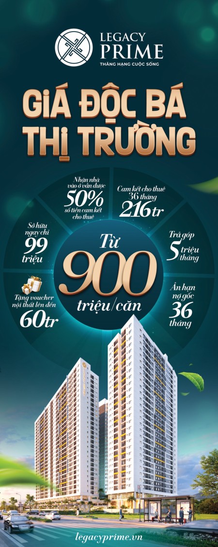 CHCC ngay trung tâm TP sở hữu ngay chỉ 99 triệu đồng - Legacy Prime