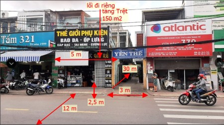 Nguyên tầng Trệt 150m2(5x30), 2 mặt tiền: 337 Lê Quang Định, P.5, Bình Thạnh