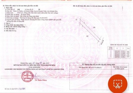 Chính chủ bán đất Khánh Vĩnh quy hoạch thổ cư 619mv giá 330 triệu.