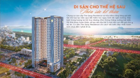 Bán gấp căn hộ cao cấp tầng cao trực diện biển The Sang Đà Nẵng chỉ 3,5 tỷ