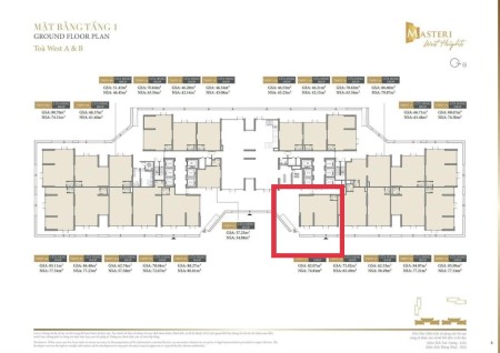 Bán Shop chân đế chung cư DT 74.8m2 cho thuê 80tr/th khu cao cấp Masteri dự án Vinhomes Smart City