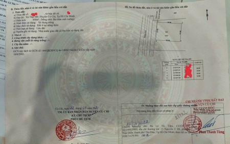 Cần bán lô đất thổ cư 300m 1 sẹc Tỉnh lộ 7 Củ Chi giá chỉ 1 tỷ 450