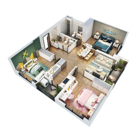 Căn hộ Vinhomes 3PN, DT 103m², giá chỉ 4,2 tỷ nội khu Nhật Bản. Thiết kế tối ưu, có bể bơi 4 mùa