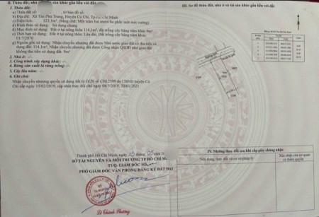 Bán đất ngợp, thổ, Lê Thị Sắt, Tân Phú Trung, Củ Chi, 123m2, 575tr, Sổ Sẵn