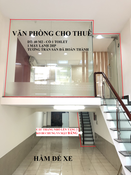 7TR/TH có mặt bằng rộng 40M2 cho 10 nhân sự, có hầm xe lớn, hẻm 10M số 72 Bùi Đình Túy