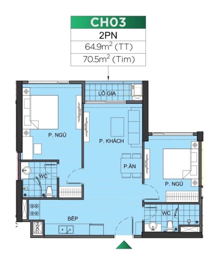 Bán căn 2PN 70m view công viên, bể bơi Canopy tầng trung Vinhomes Smart City giá 3,7 tỷ