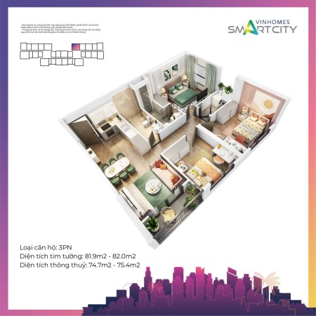 Bán nhanh căn hộ 3PN Sakura giá rẻ nhất toà SA5, view toàn thành phố, ký mới chủ đầu tư giá 3,7 tỷ