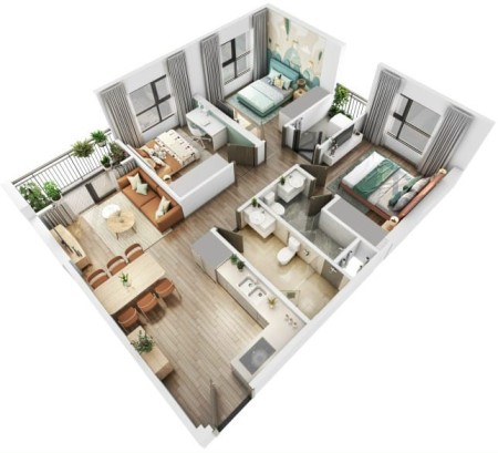Mua là được căn hộ 3PN 81m phân khu cao cấp view thoáng mát Vinhomes tây Mỗ giá 3,7 tỷ