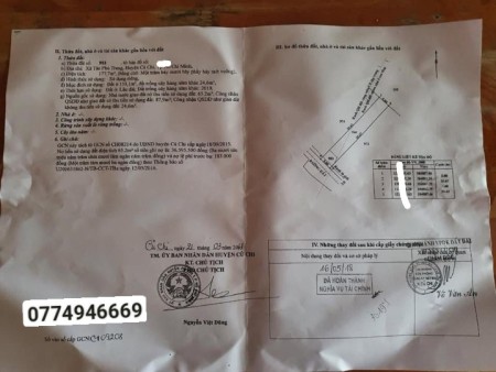 Cần bán gấp lô đất 177m2 5x35 xã Tân Phú Trung – Củ Chi Sổ Hồng Riêng giá 1,5 Tỷ Lh 0774946669.