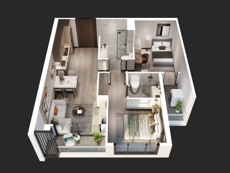 Bán căn hộ 2PN 57m2 hạng sang tòa A3 Masteri Lumie're trung tâm đại đô thị Smart City giá bán 3.4 tỷ