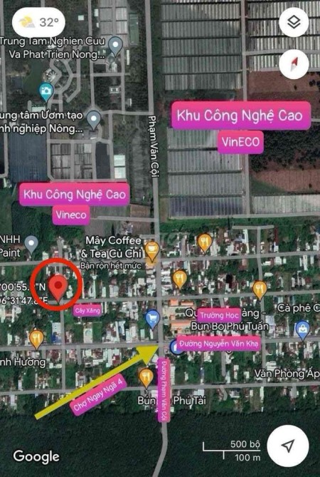 Bán lô đất tâm huyết gia đình, 124m có thổ cư Gía 1 ty150 đường 489 xã Phạm Văn Cội, Củ Chi