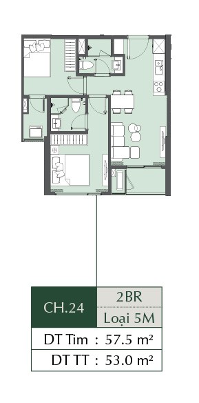 Bán căn hộ hàng hiệu 2N2WC 58m Lumiere lõi trung tâm đại đô thị Vinhomes Smart City giá 3,4 tỷ