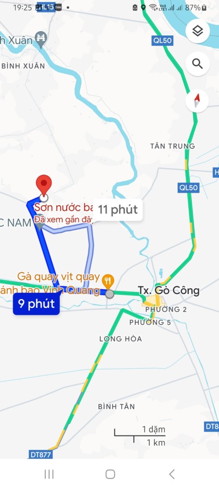 Nhà Mặt Tiền rộng 15m ngang. Đường DT 873, TX Gò Công, Tiền Giang.
