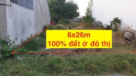 Bán lô đất ngay thị Trấn Củ Chi 159m có hơn 100m thổ cư ngang 6x26 giá chỉ 1 tỷ xxx