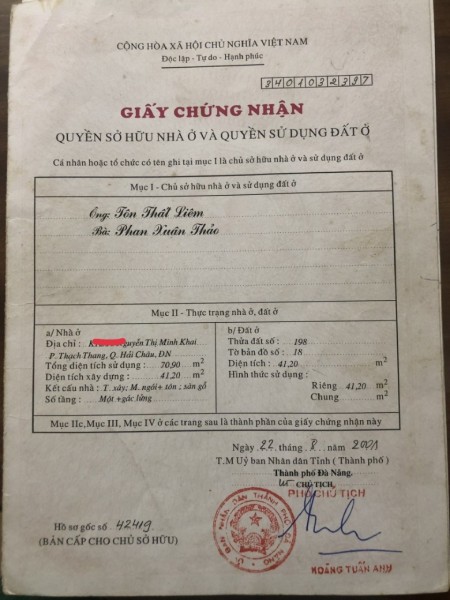 Cần bán lô đất đường Nguyễn Thị Minh Khai, Hải Châu, Đà Nẵng