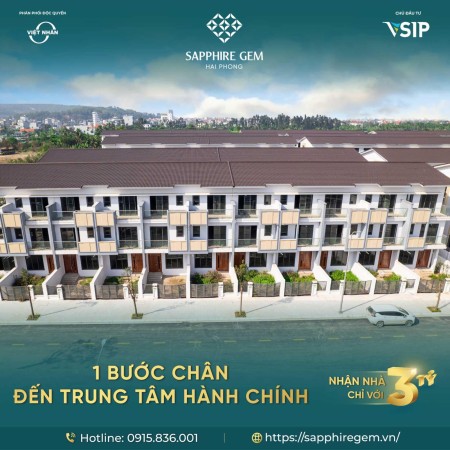 Ngay Trung tâm Hành chính mới Hải Phòng - Nhà phố 110m2 Sapphire Gem