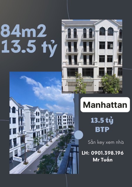 Bán nhà phố 84M2 Manhattan - Vinhomes Grand Park quận 9 hoàn thiện 14.5 tỷ BTP