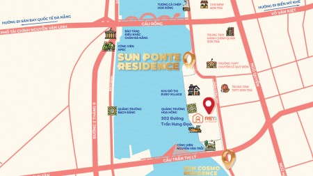 Mở bán Shophouse 6-7 tầng đường Trần Hưng Đạo - view Sông Hàn, ngay cầu Rồng - Sun Ponte Residence